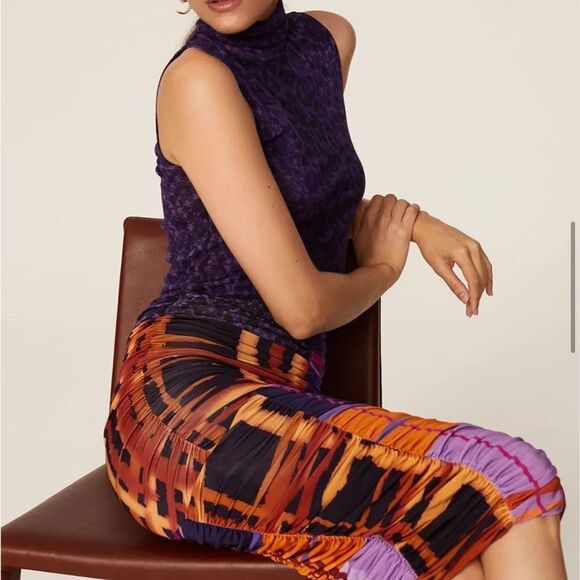 FUZZI women’s XXL midi Colorful Women's Skirt $450 msrp - Picture 4 of 9